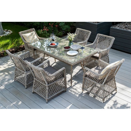 "Латте" плетеный стол из искусственного ротанга 160х90см, цвет бежевый