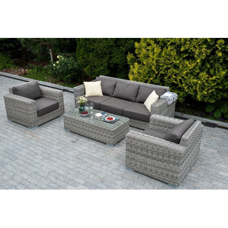 "Боно" журнальный столик из искусственного ротанга, цвет серый