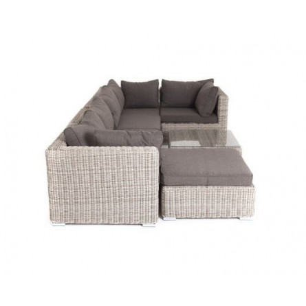 "Лунго" трансформирующаяся лаунж-зона из искусственного ротанга, цвет бежевый