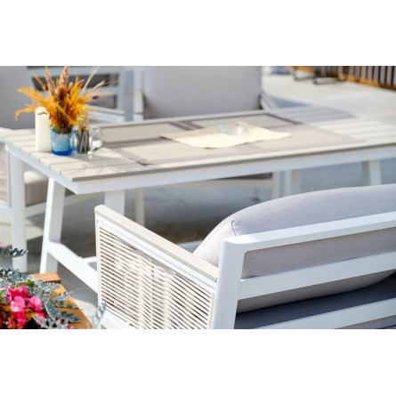 "Сан Ремо" стол обеденный из ДПК, каркас алюминиевый