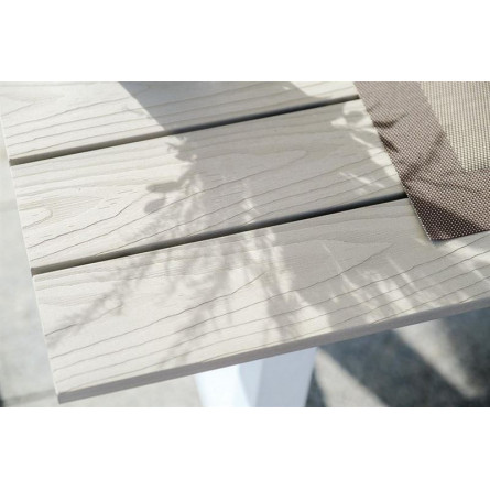 "Сан Ремо" стол обеденный из ДПК, каркас алюминиевый