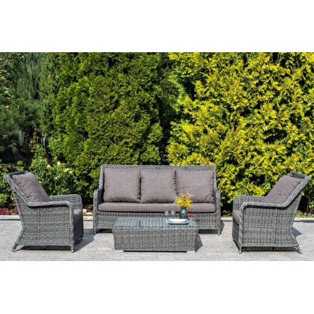 "Гляссе" лаунж-зона из искусственного ротанга, цвет графит