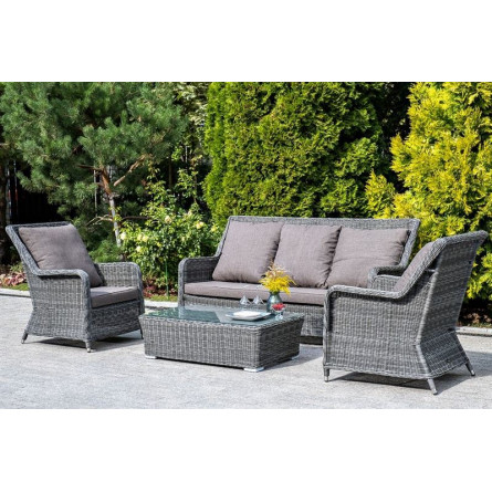 "Гляссе" лаунж-зона из искусственного ротанга, цвет графит