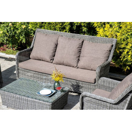 "Гляссе" лаунж-зона из искусственного ротанга, цвет графит