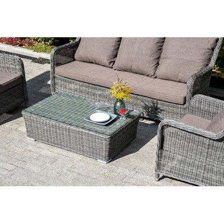 "Гляссе" лаунж-зона из искусственного ротанга, цвет графит