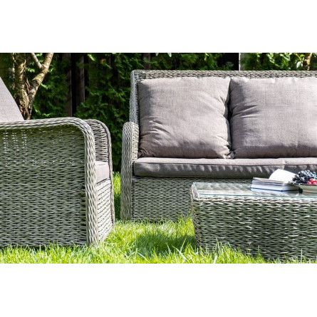 "Гляссе" лаунж-зона из искусственного ротанга (гиацинт), цвет графит