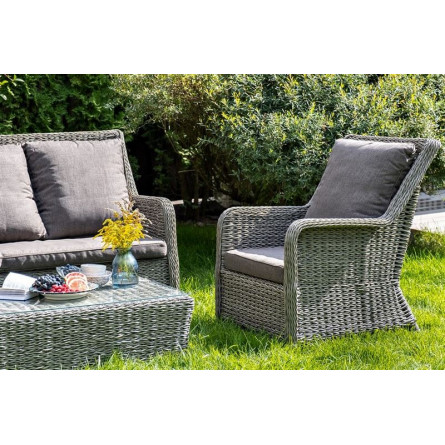 "Гляссе" лаунж-зона из искусственного ротанга (гиацинт), цвет графит