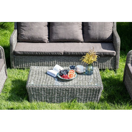 "Гляссе" лаунж-зона из искусственного ротанга (гиацинт), цвет графит