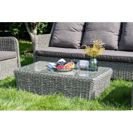 "Гляссе" лаунж-зона из искусственного ротанга (гиацинт), цвет графит