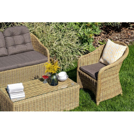"Равенна" лаунж-зона из искусственного ротанга, цвет соломенный