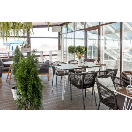 "Марсель" плетеный стул из роупа (веревки), каркас темно-серый, цвет темно-серый