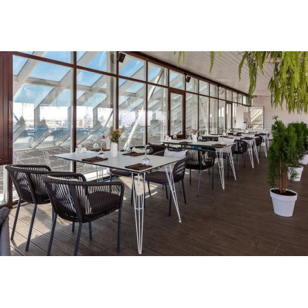 "Марсель" плетеный стул из роупа (веревки), каркас темно-серый, цвет темно-серый