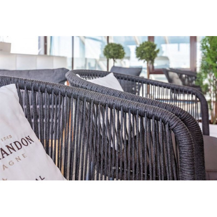 "Марсель" плетеный стул из роупа (веревки), каркас темно-серый, цвет темно-серый