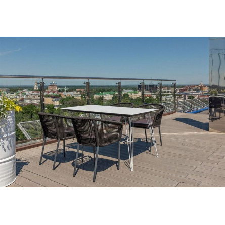 "Марсель" плетеный стул из роупа (веревки), каркас темно-серый, цвет темно-серый