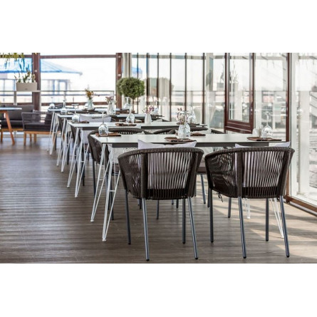 "Марсель" плетеный стул из роупа (веревки), каркас темно-серый, цвет темно-серый