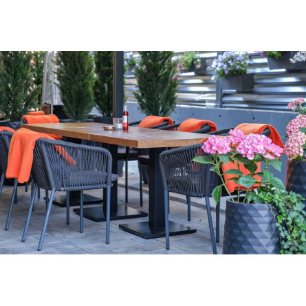 "Марсель" плетеный стул из роупа (веревки), каркас темно-серый, цвет темно-серый