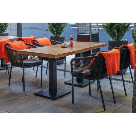 "Марсель" плетеный стул из роупа (веревки), каркас темно-серый, цвет темно-серый