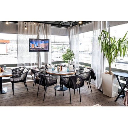 "Марсель" плетеный стул из роупа (веревки), каркас темно-серый, цвет темно-серый