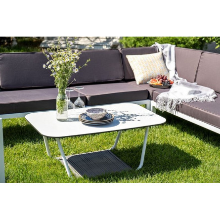 "Глория" журнальный стол 100х65см из HPL, цвет молочный