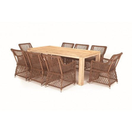 "Витория" обеденная группа плетеная, цвет коричневый