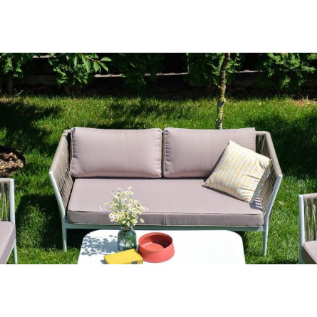 "Касабланка" лаунж-зона плетеная из роупа 4-местная, цвет серо-коричневый