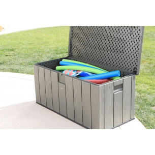 Сундук пластиковый WoodLook, 570 л, серый