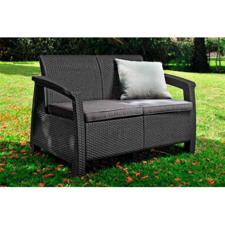 Комплект мебели Corfu Russia Love Seat (2х мест.диван), графит