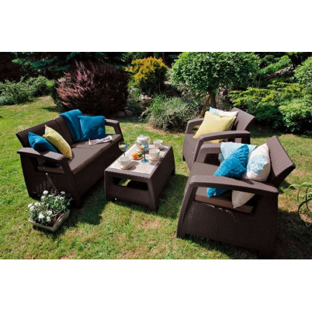 Комплект мебели Corfu Russia Set, коричневый