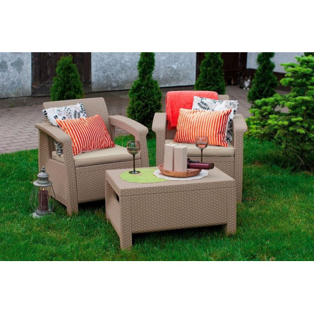 Комплект мебели Corfu Russia Weekend Set (Balcony), капучино