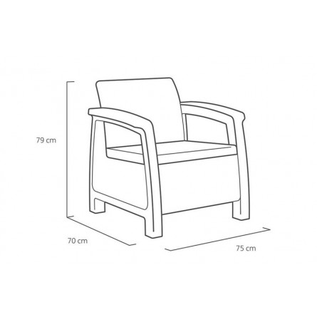 Комплект мебели Corfu Russia Weekend Set (Balcony), графит