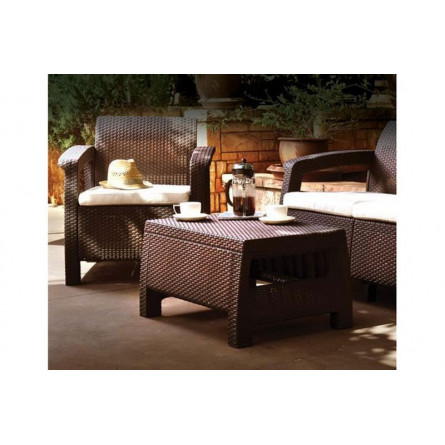 Комплект мебели Corfu Triple Set, коричневый