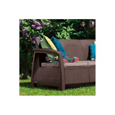 Комплект мебели Corfu Triple Set, коричневый