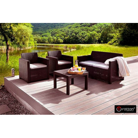 Комплект мебели NEBRASKA 2 Set (диван, 2 кресла и стол), венге