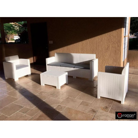 Комплект мебели NEBRASKA 3 Set (диван, 2 кресла и стол), белый