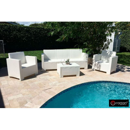 Комплект мебели NEBRASKA 3 Set (диван, 2 кресла и стол), белый