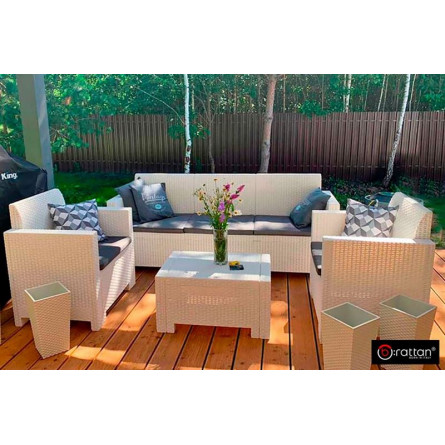 Комплект мебели NEBRASKA 3 Set (диван, 2 кресла и стол), белый