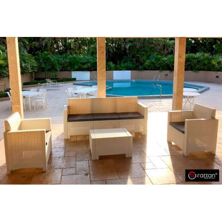 Комплект мебели NEBRASKA 3 Set (диван, 2 кресла и стол), белый