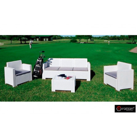 Комплект мебели NEBRASKA 3 Set (диван, 2 кресла и стол), белый