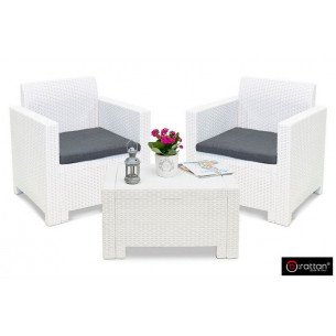 Комплект мебели NEBRASKA TERRACE Set (стол, 2 кресла), белый
