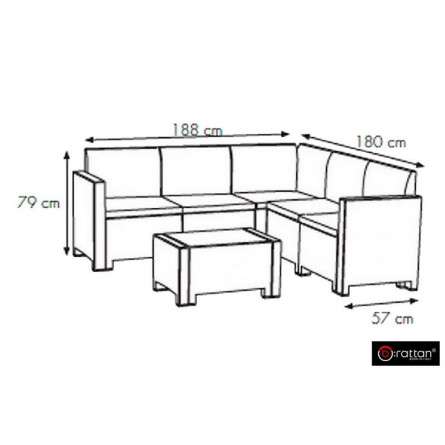 Комплект мебели NEBRASKA CORNER Set (углов. диван, столик), белый