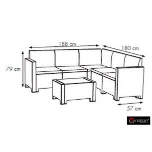 Комплект мебели NEBRASKA CORNER Set (углов. диван, столик), венге