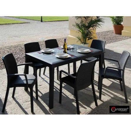 Стул B:rattan INDIANA с подлокотниками, коричневый