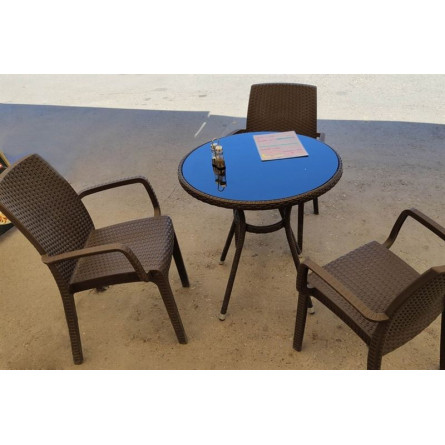 Стул B:rattan INDIANA с подлокотниками, коричневый