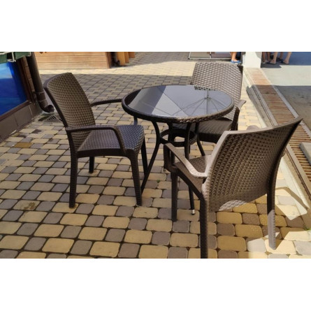 Стул B:rattan INDIANA с подлокотниками, коричневый