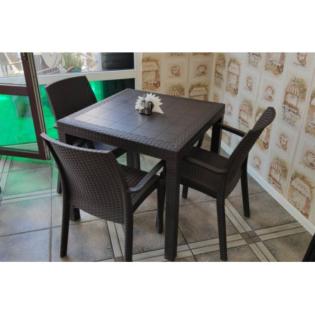 Стул B:rattan INDIANA с подлокотниками, коричневый