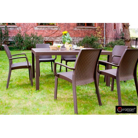 Стол B:rattan Houston 1500*900мм, коричневый