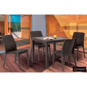 Стол B:rattan Dallas 800*800мм, коричневый