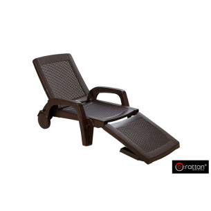 Шезлонг B:rattan MIAMI складной, коричневый
