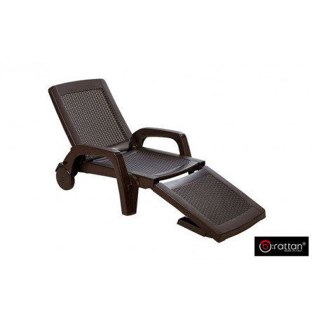 Шезлонг B:rattan MIAMI складной, коричневый