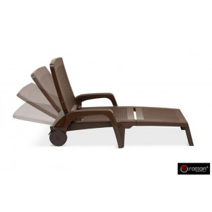 Шезлонг B:rattan MIAMI складной, коричневый